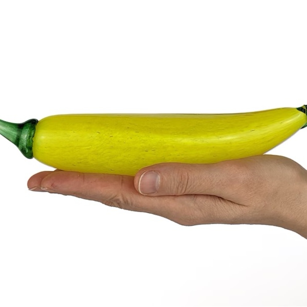Vintage Murano Style Blown Large Yellow Zucchini